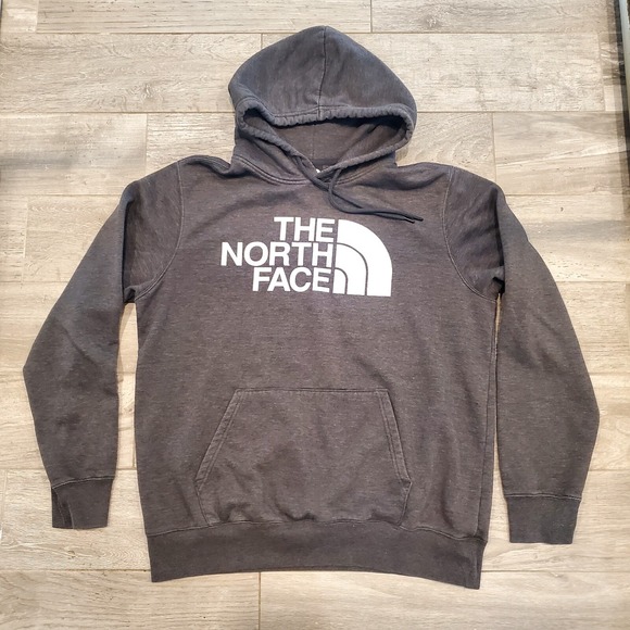 North Face Sweater Adult Men's Size Large Gray Hooded Sweatshirt Hoodie Logo - Picture 1 of 6